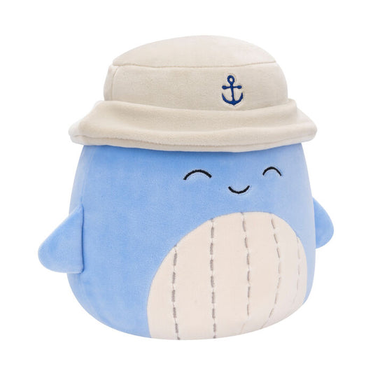 Squishmallows 7.5 Inch -Samir the Blue Whale with Bucket Hat