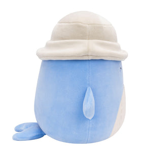 Squishmallows 7.5 Inch -Samir the Blue Whale with Bucket Hat