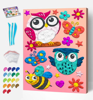 Splat Planet Clay Painting Kit 40x30cm - Owl