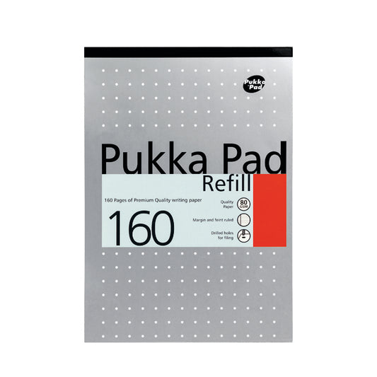 Pukka Pad Ruled Metallic Four-Hole Refill Pad Top Bound 160 Pages A4 (Pack of 6) 80/1