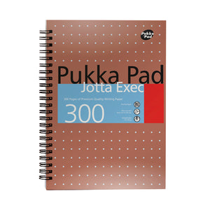 Pukka Pad Ruled Metallic Wirebound Executive Jotta Notepad 300 Pages A4+ Copper (Pack of 3)7019-MET