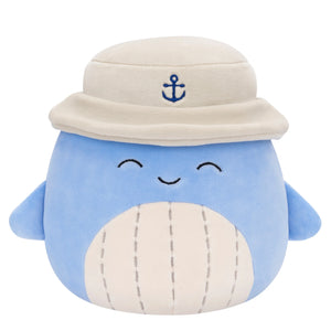 Squishmallows 7.5 Inch -Samir the Blue Whale with Bucket Hat