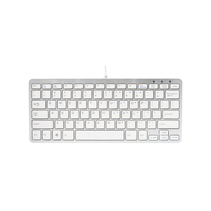 R-GO Compact Ergonomic Wired Keyboard White RGOECUKW