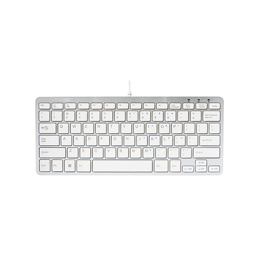 R-GO Compact Ergonomic Wired Keyboard White RGOECUKW