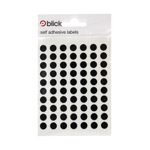 Blick Coloured Labels in Bags Round 8mm Dia 490 Per Bag Black (Pack of 9800) RS001751