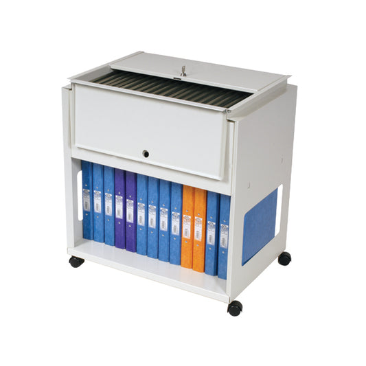 Rotadex Standard Universal Filing Trolley with Locking Lid Grey RT501S