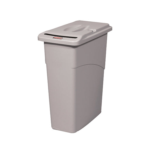 Rubbermaid Slim Jim Confidential Waste Container Grey FG9W1500LGRAY