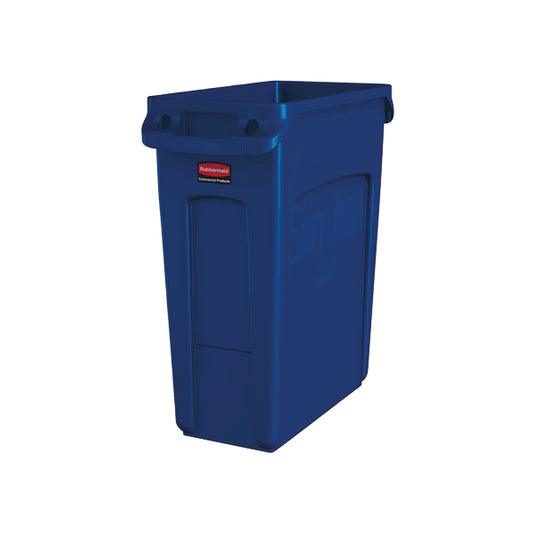 Rubbermaid Slim Jim Vented Container 60L Blue 1971257