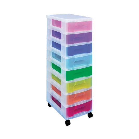 Really Useful Storage Tower with 8 Drawers Multicoloured DT1007