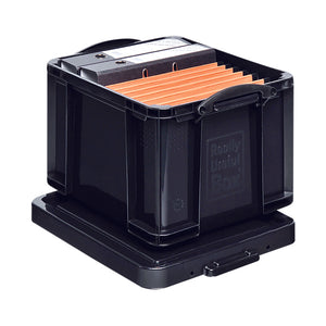 Really Useful 35L Recycled Plastic Storage Box Black 35Black R