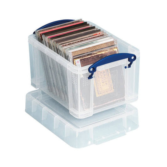 Really Useful 3L Plastic Storage Box With Lid 245x180x160mm Clear 3C