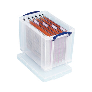 Really Useful 19L Plastic Storage Box With Lid W375xD255xH290mm Clear RUP80213