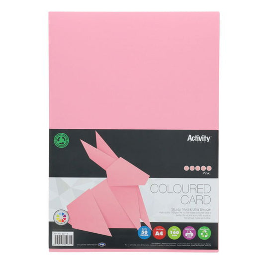 A4 160gsm Card 50 Sheets - Pink