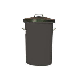 Heavy Duty Cylindrical Storage Bin with Lid Black 311960