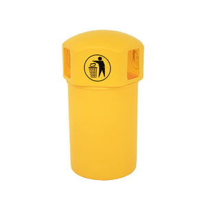 VFM Spacebin Hooded Plastic/Galvinised Liner Tidyman 145L Ylw 394240