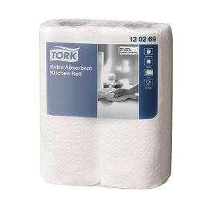 Tork Extra Absorbent Kitchen Roll 2-Ply White (Pack of 24) 120269