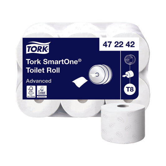 Tork T8 SmartOne Toilet Roll 2-Ply 1150 Sheets (Pack of 6) 472242