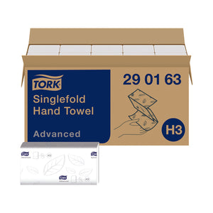 Tork Singlefold Hand Towel H3 White 250 Sheets (Pack of 15) 290163