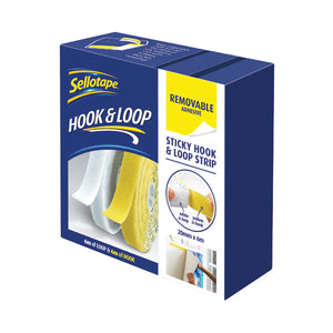 Sellotape Sticky Hook and Loop Strips Removable 20mmx6m 2055786