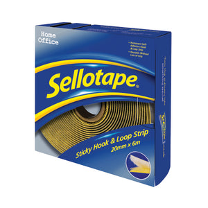 Sellotape Sticky Hook and Loop Strip 20mmx6m 1445180