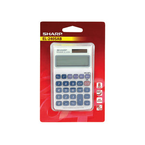 Sharp Silver 8-Digit Hand Held Pocket Calculator EL240SAB