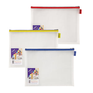 Snopake EVA Mesh Zippa-Bag 275 x 360mm Assorted (Pack of 3) 15819