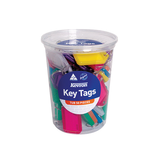 Kevron Standard Key Tags Assorted (Pack of 50) ID5TUB50ASST