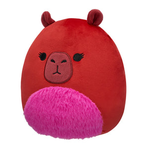 Squishmallows 7.5 Inch -Marcia the Maroon Capybara with Fuzzy Belly