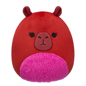 Squishmallows 7.5 Inch -Marcia the Maroon Capybara with Fuzzy Belly