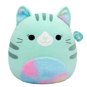 Squishmallows 20 Inch - Corinna Teal Cat with Tie-Dye Fuzzy Belly