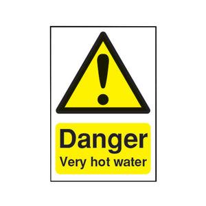 Safety Sign Danger Very Hot Water 75x50mm Self-Adhesive HA17343S