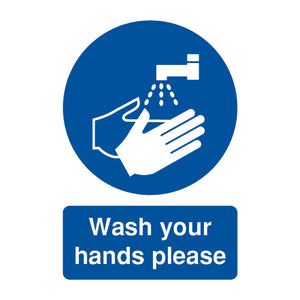 Safety Sign Wash Your Hands Please A5 PVC MD05851R