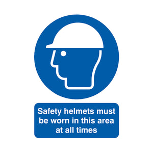 Safety Sign Safety Helmets Must be Worn A4 PVC MA04650R