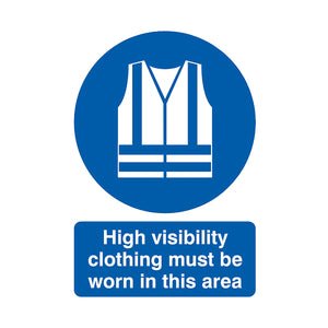 Safety Sign High Visibility Clothing Must be Worn A4 PVC MA02150R