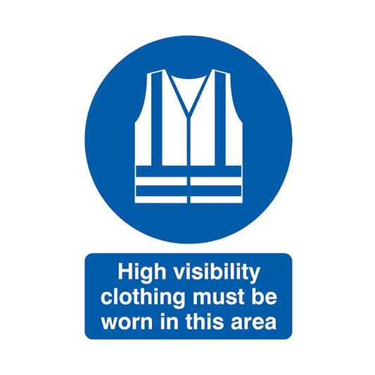 Safety Sign High Visibility Clothing Must be Worn A4 PVC MA02150R