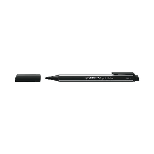 Stabilo PointMax Nylon Sign Pen Black (Pack of 10) 488/46