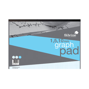 Silvine Graph Pad 1/5/10mm 50 Sheets A3 A3GP1510