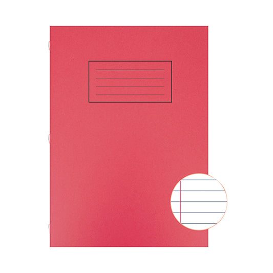 Silvine Exercise Book Ruled with Margin A4 Red (Pack of 10) EX107