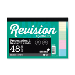 Silvine Revision Card Notepad 48 Card Multicolour (Pack of 960) CR51