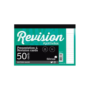 Silvine Revision Card Notepad 50 Card White (Pack of 1000) CR50