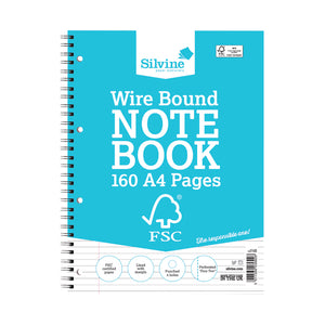 Silvine Envrio Wirebound Notebook A4 160 Pages (Pack of 5) FSCTW80