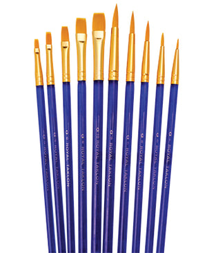 Royal & Langnickel Gold Taklon Artist Paint Brush Set of 10