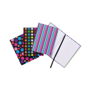 A6 Fashion Assorted Feint Ruled Casebound Notebooks (Pack of 10) 301642