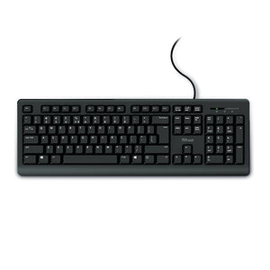 Trust TK-150 Wired Silent Keyboard UK Black 23984