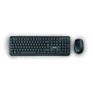 Trust TKM-350 Wireless Silent Keyboard and Mouse Set UK Black 24123