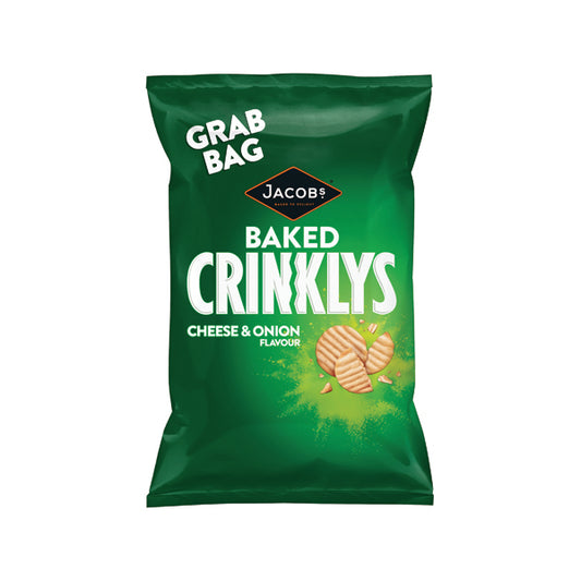 Jacobs Crinklys Cheese And Onion Grab Bag 45g (Pack of 30) 27812