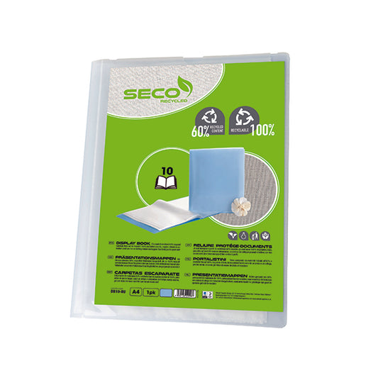 Seco Display Book 10 Pocket Blue DB10-BU