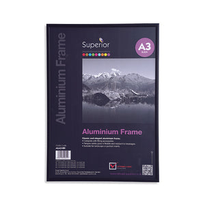 Seco Brushed Aluminium Frame 11mm A3 Black ALA3-BK