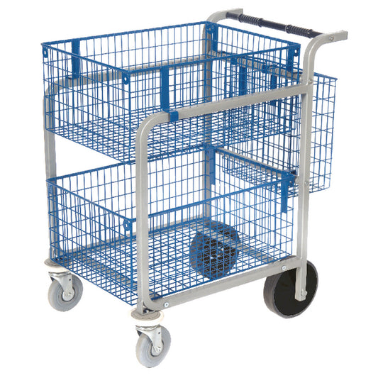 GoSecure Heavy Duty Mail Trolley 2 x Wire Baskets MT3