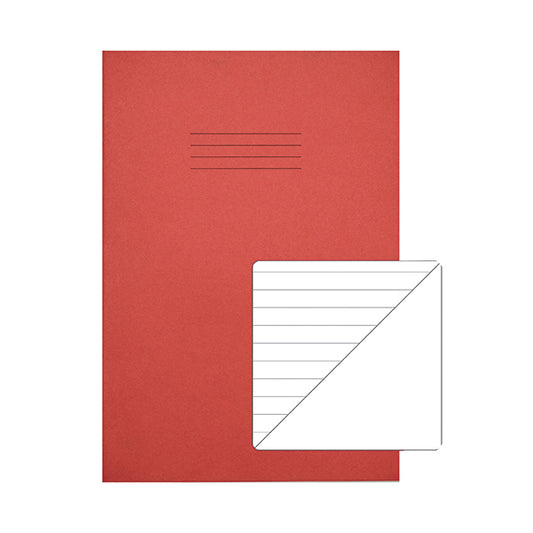 Rhino Exercise Book 8mm/Plain 64 Pages A4 Red (Pack of 50) VC48379